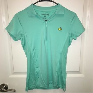 Magnolia Lane Tech XS teal women's half zip polo